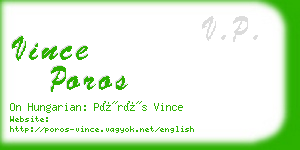 vince poros business card